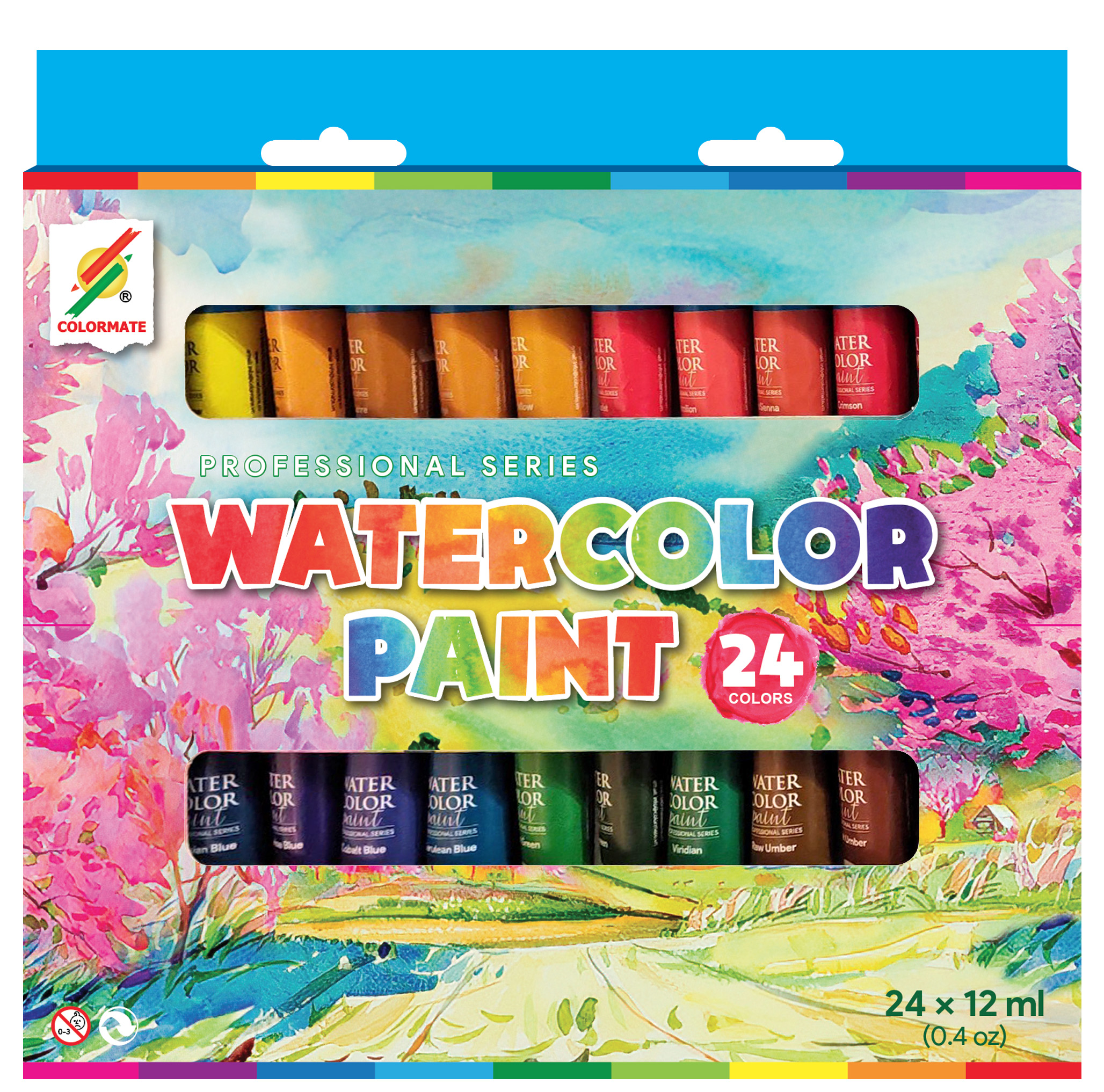 Colormate 24-Color Watercolor Paint Tube Set
