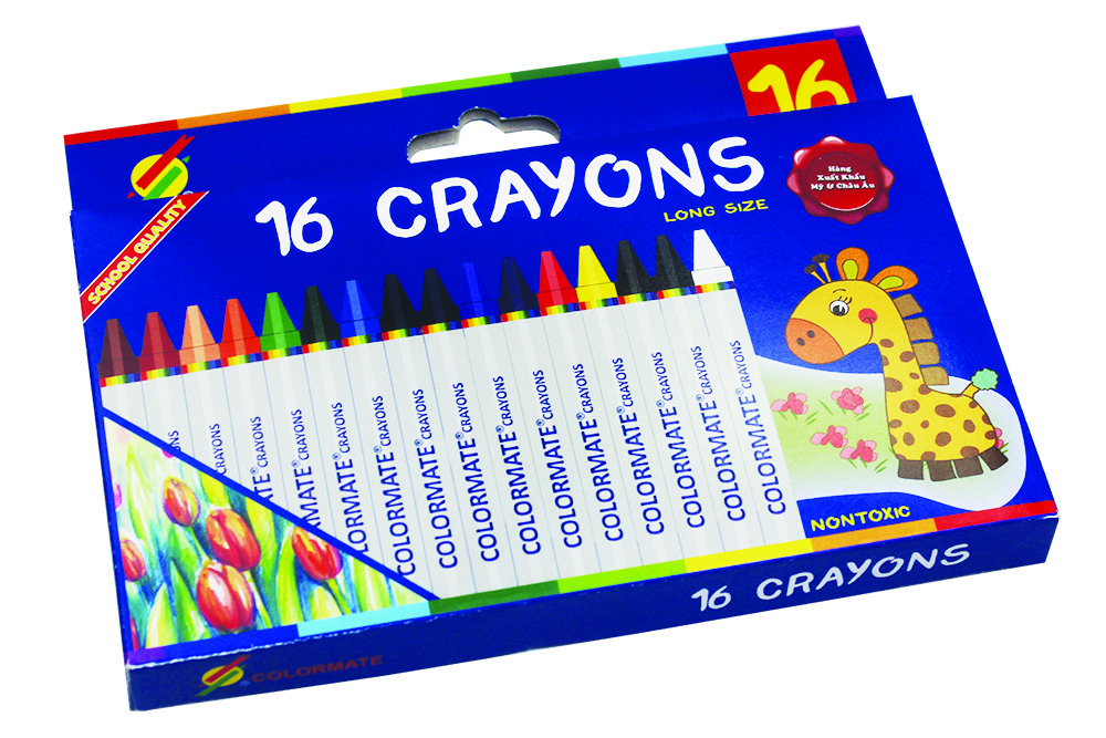 Colormate 16-Color Wax Crayon Set