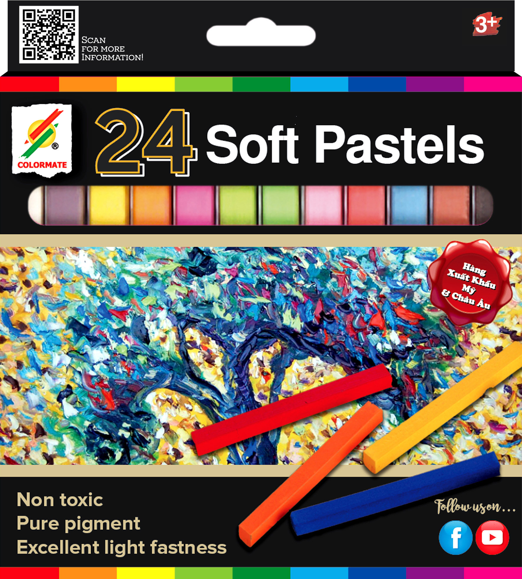 Colormate 24-Color Soft Pastel Set
