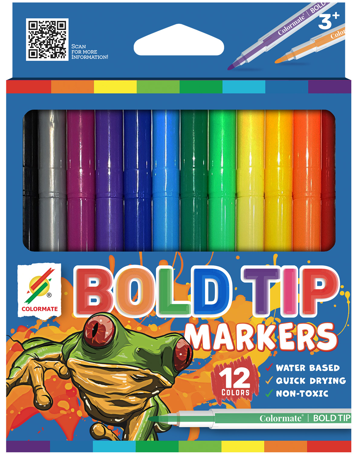 Colormate 12-Color Bold Tip Marker Set