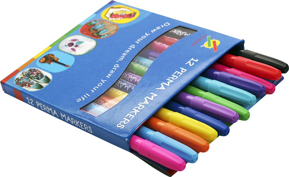 Colormate 12-Color Permanent Fine Liner Marker Set FT – 07