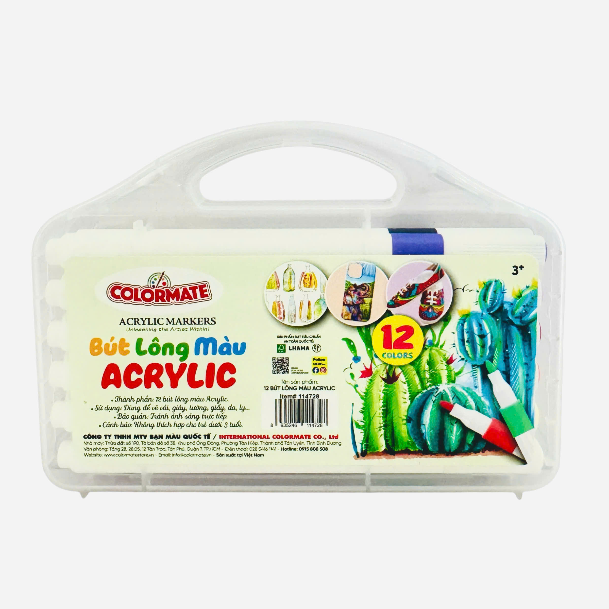 Colormate 12-Color Acrylic Paint Marker Set