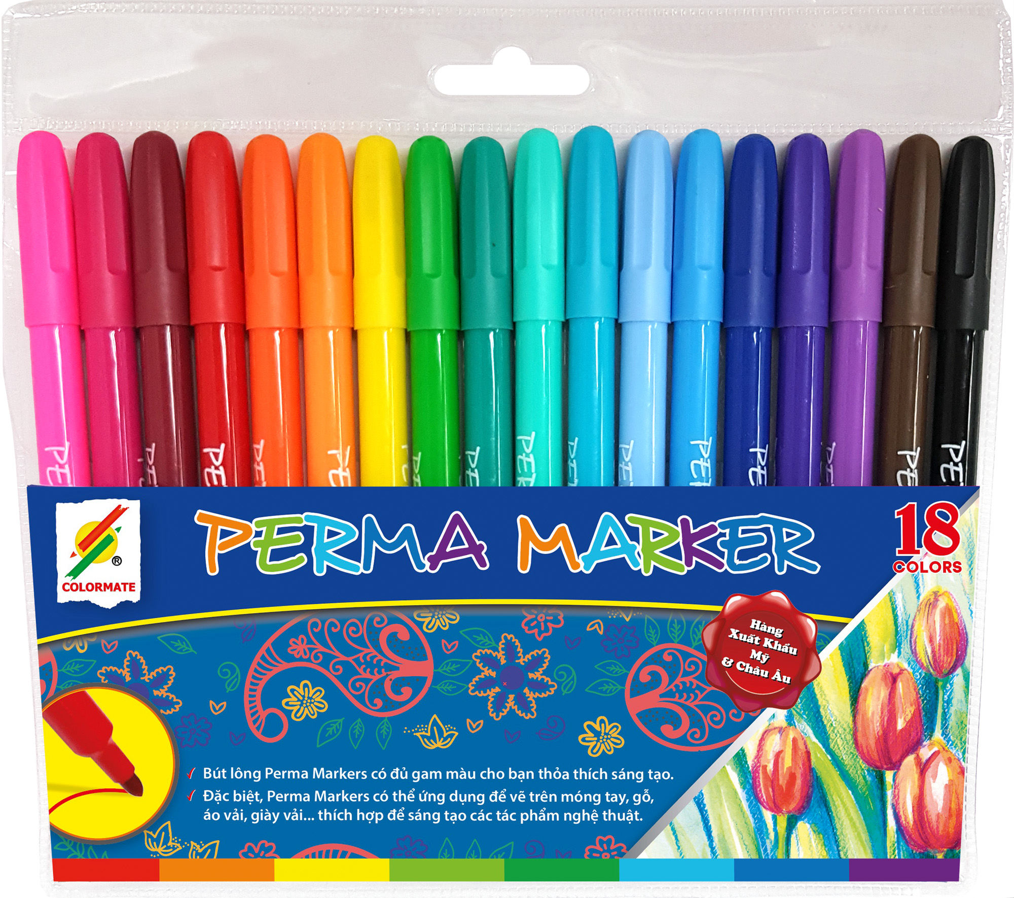 Colormate 18-Color Acrylic Paint Marker Set