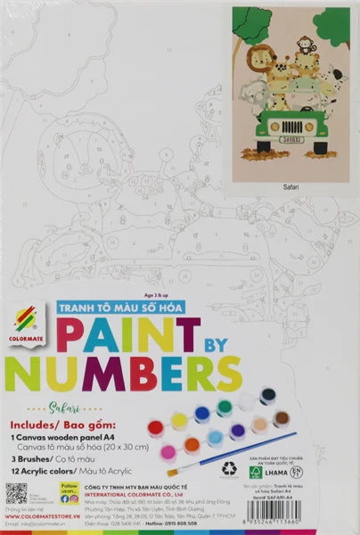 Colormate Paint by Numbers Kit – Flower Car A3